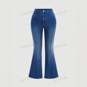 3/$20 ✨ SHEIN MOD plus size flared jeans with stone washed effect